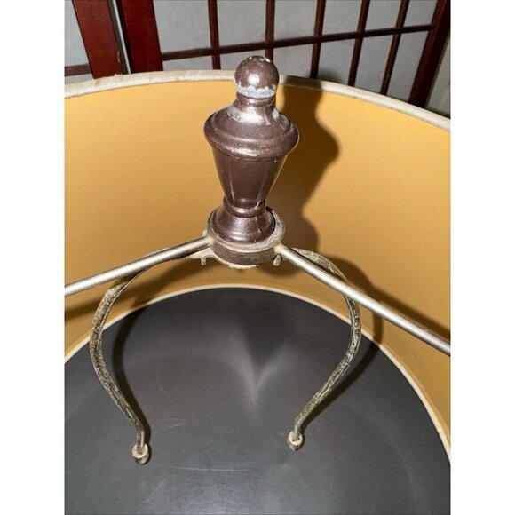 MCM LAMP DRUM STYLE SHADE LINEN BEIGE FABRIC MID CENTURY VINTAGE 10" X 10" DENTS - Picture 7 of 12